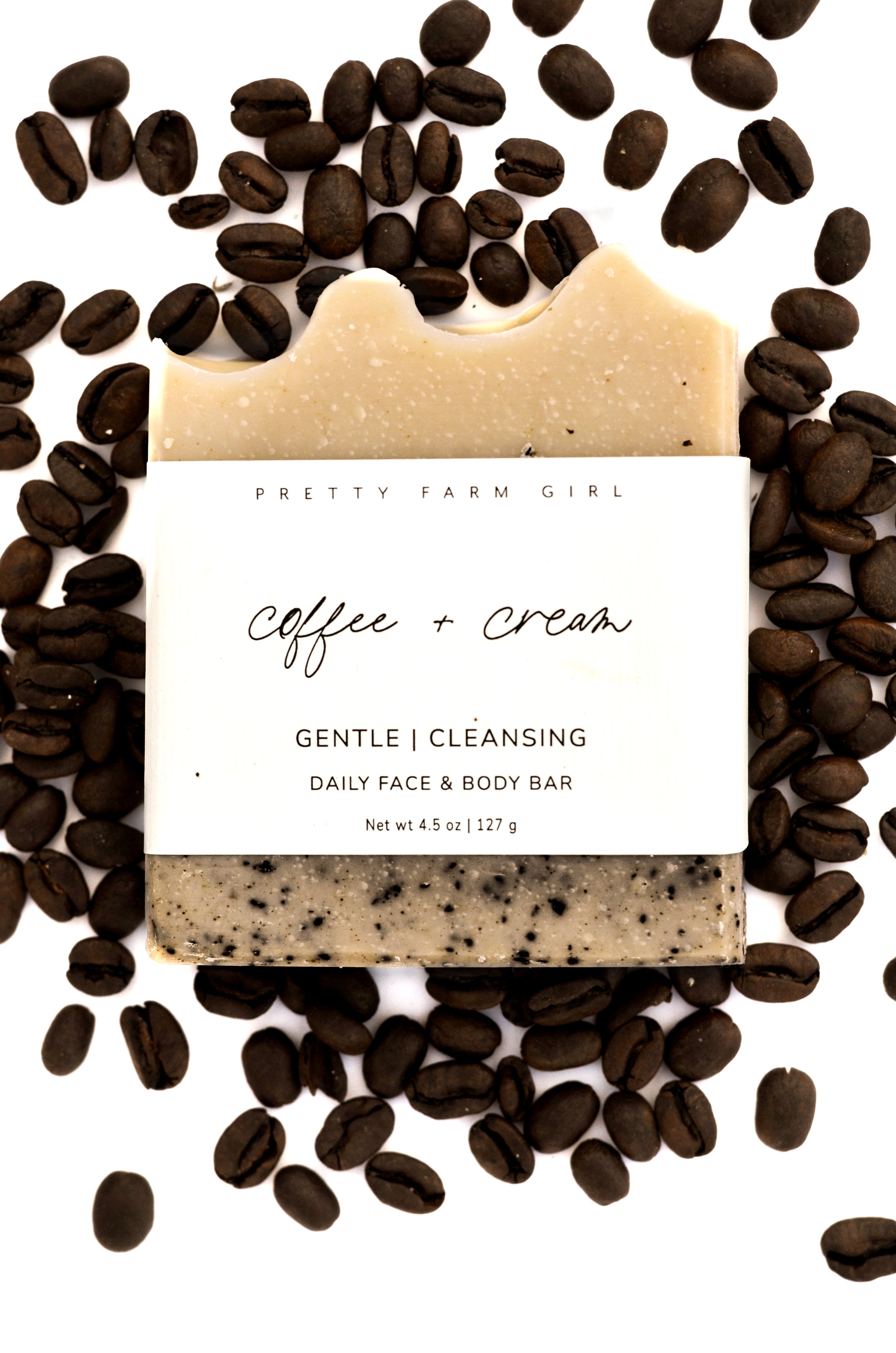 Coffee + Cream Goat Milk & Tallow Soap Bar - Handcrafted Exfoliating Cleanser