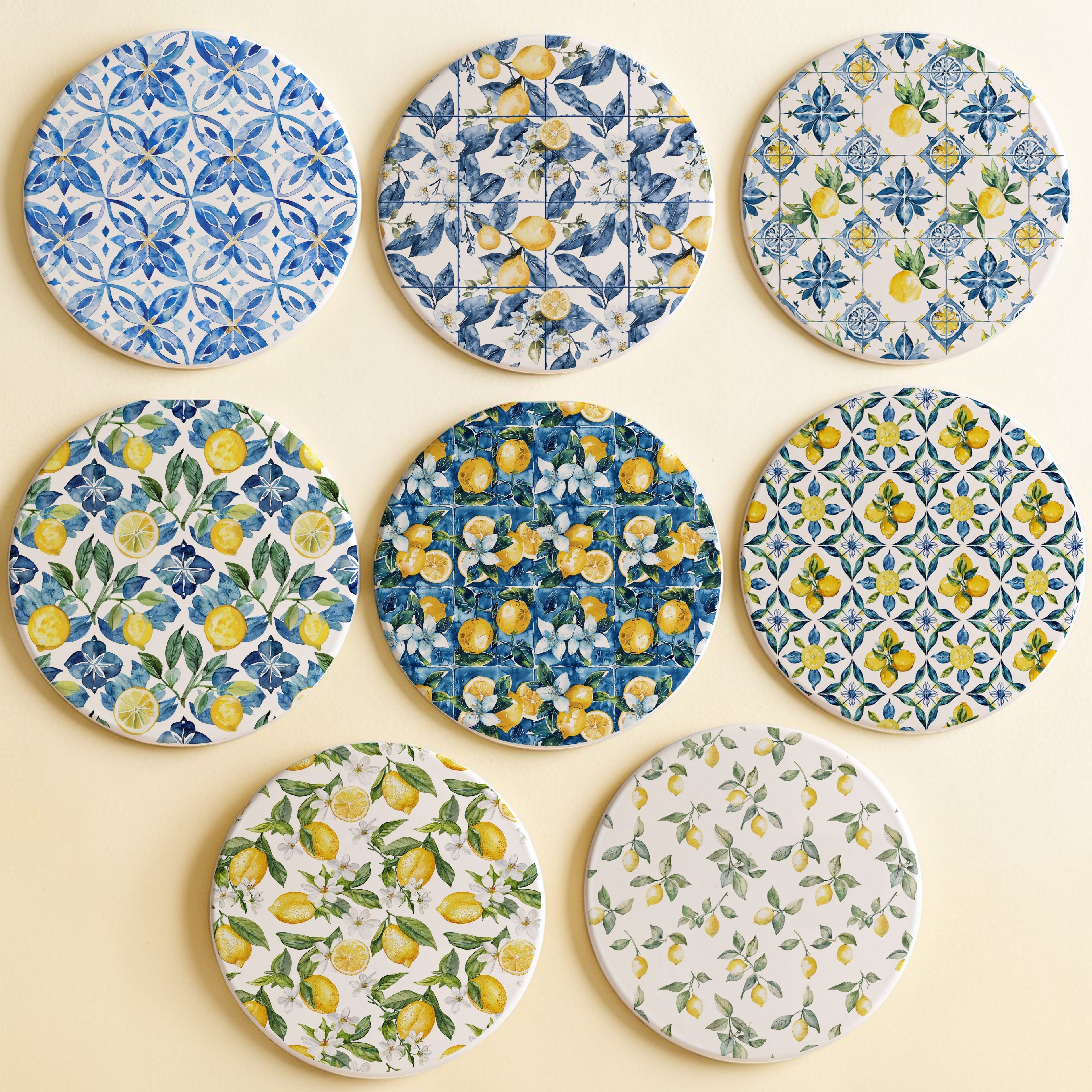 Mediterranean Lemon Ceramic Coaster
