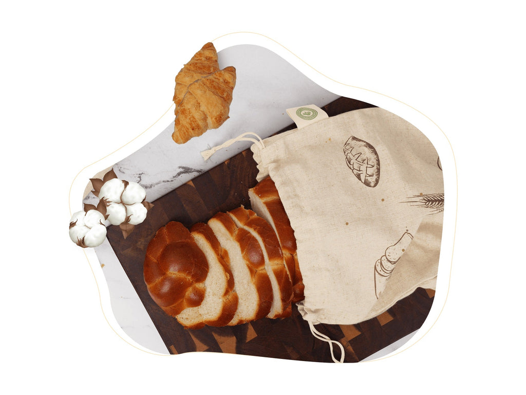 Linen Bread Bags - Reusable Storage for Homemade Bread