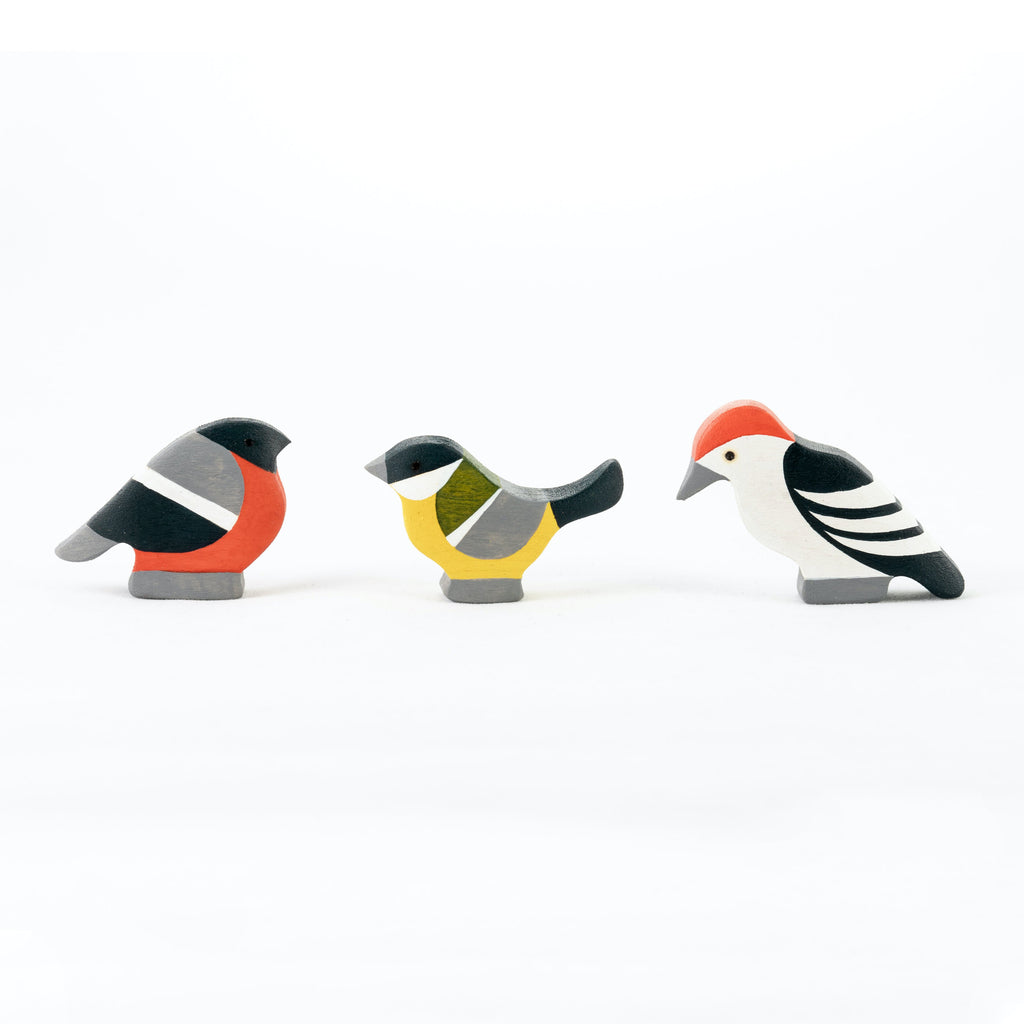 Waldorf Wooden Birds Set - Hand-Painted 7 Pieces