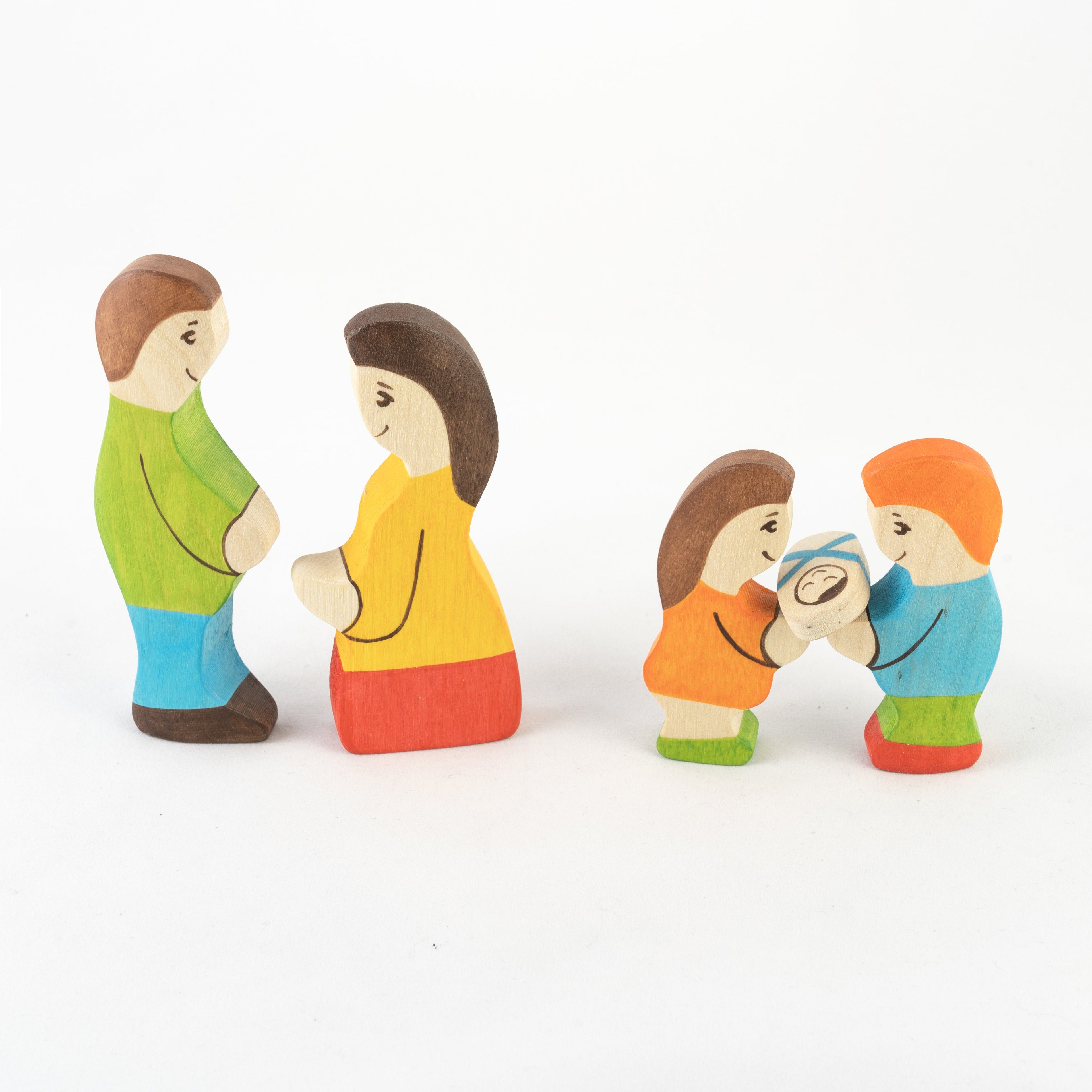 Waldorf Wooden Farmers Family - 5 Piece Hand-Carved Set