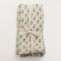 Floral Cotton Napkins, Charcoal & Cream, Set of 4
