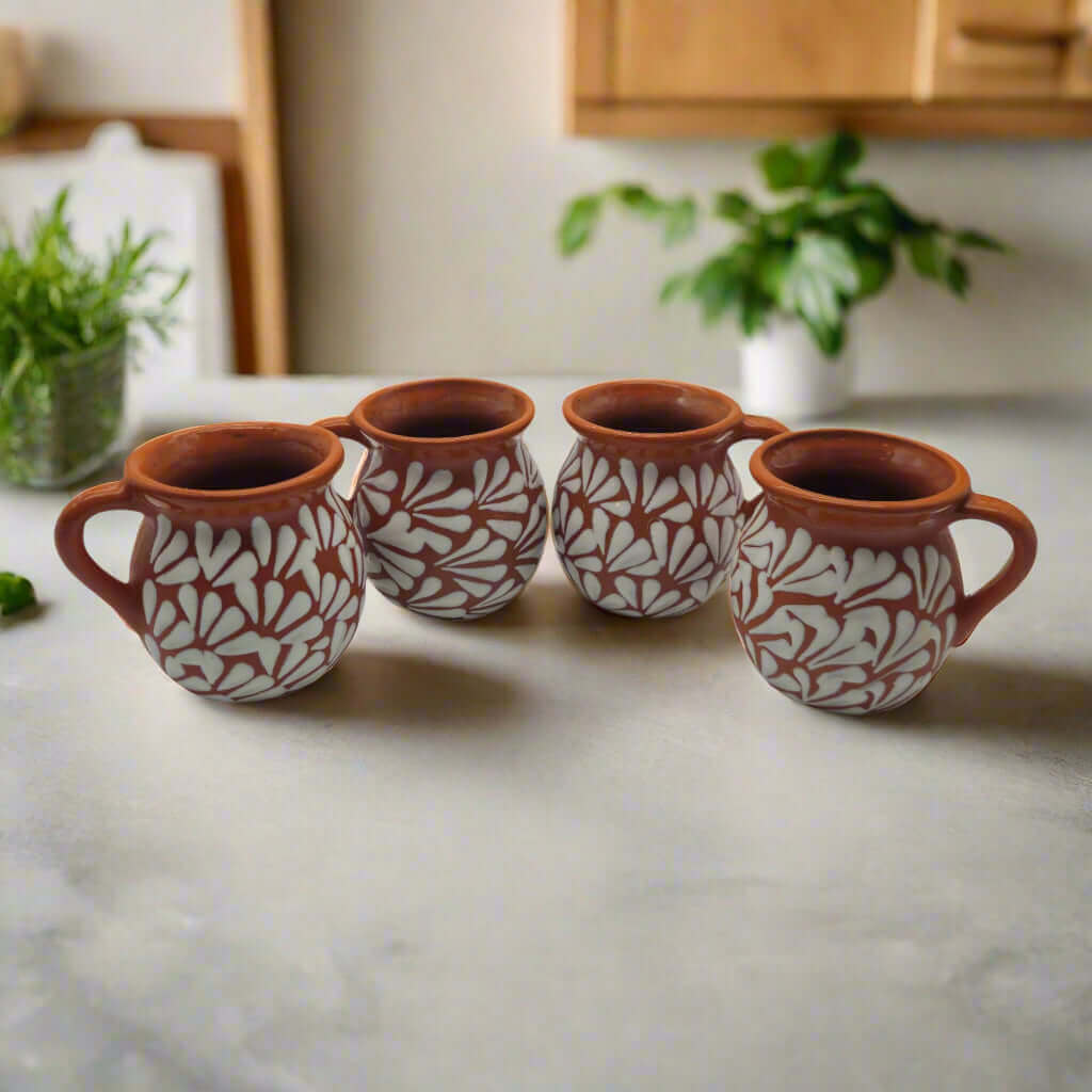 White Talavera Mug | Authentic Handmade Mexican Clay Pottery Mug