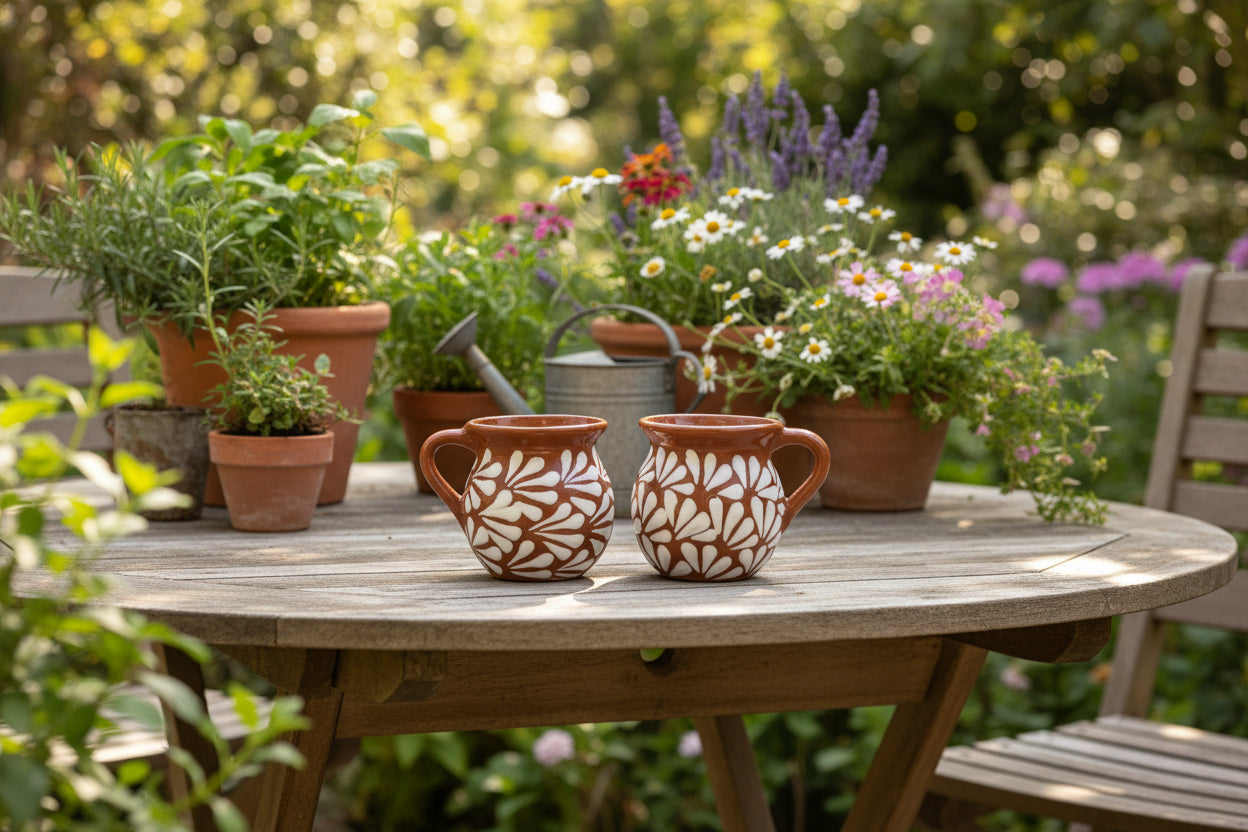 White Talavera Mug | Authentic Handmade Mexican Clay Pottery Mug