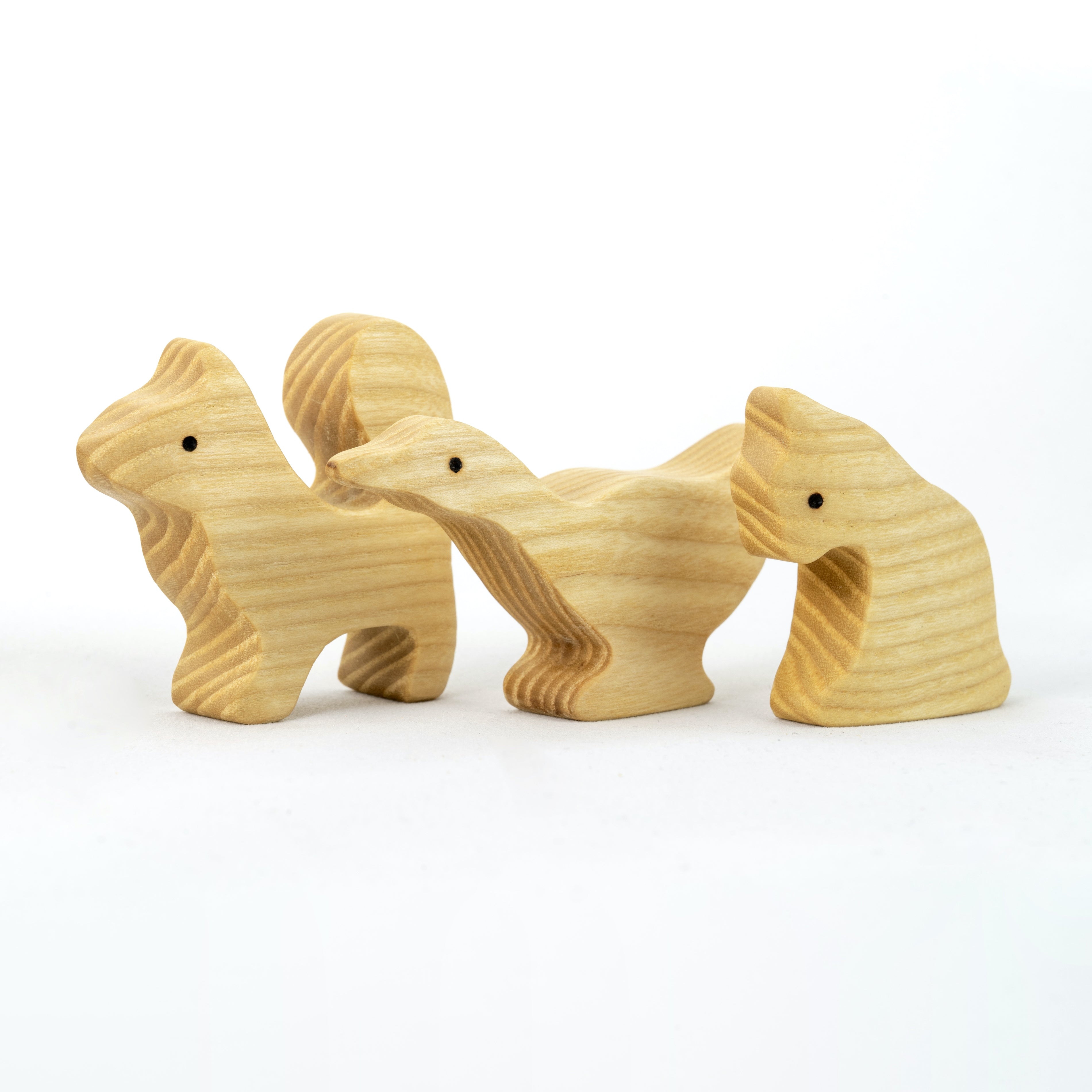 Waldorf Wooden Farm Animals Set - 11 Piece Hand-Carved Collection