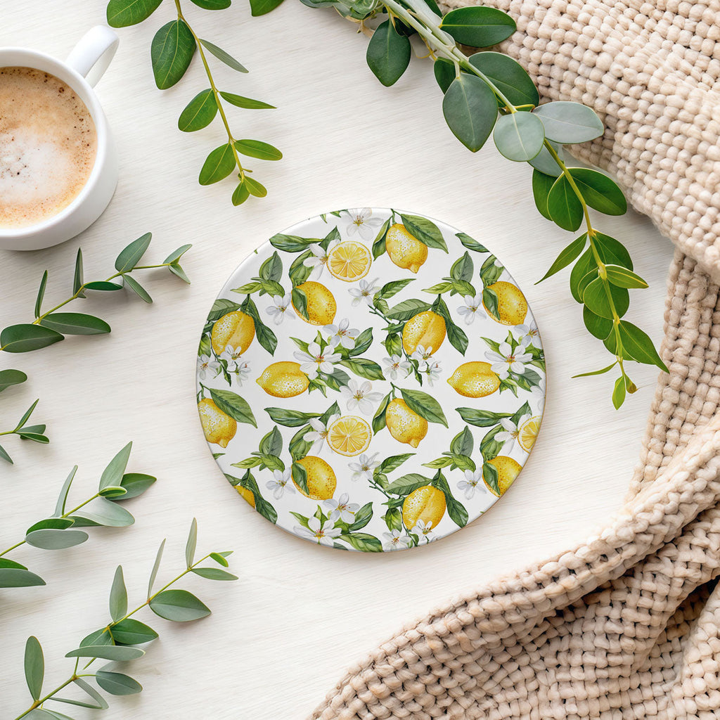 Mediterranean Lemon Ceramic Coaster