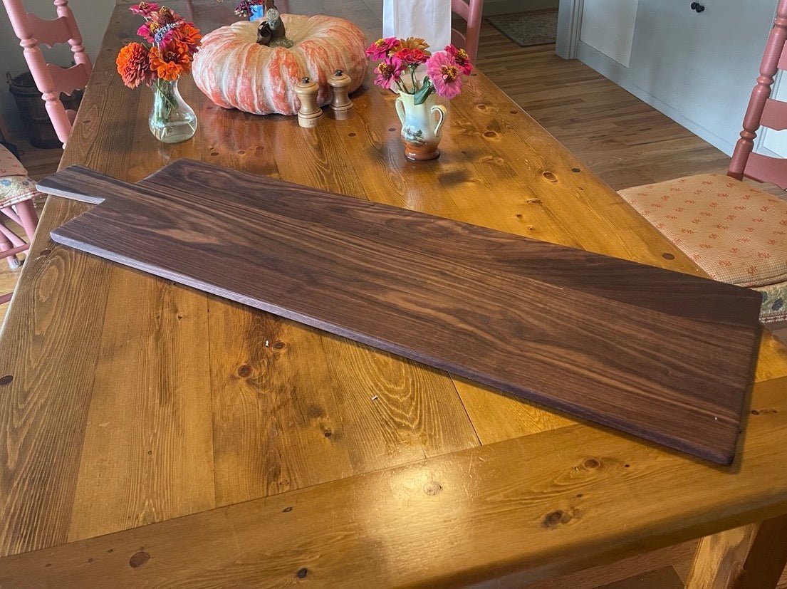 Handmade American Walnut Charcuterie Board - Vintage French Bread Board Style-36"