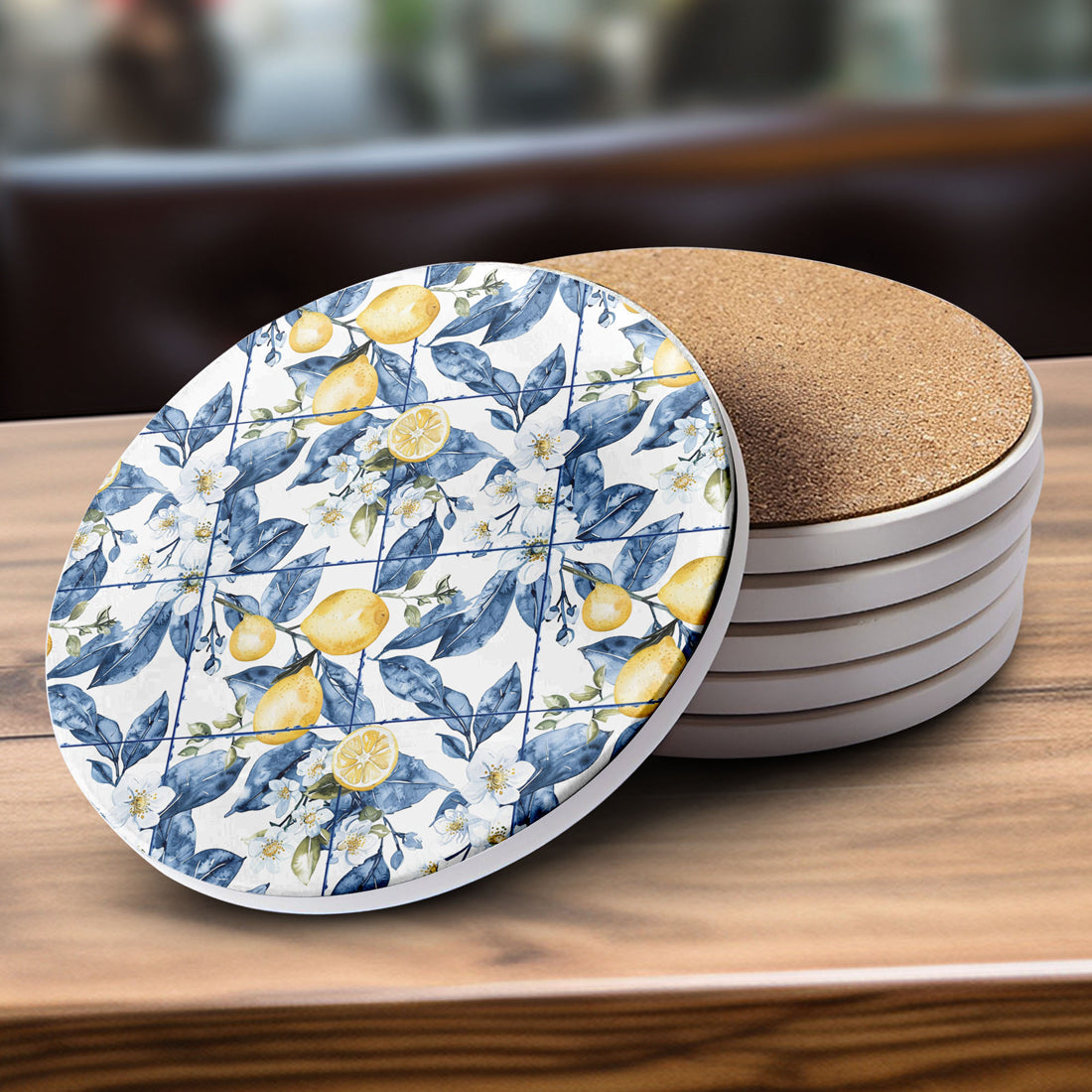 Mediterranean Lemon Ceramic Coaster