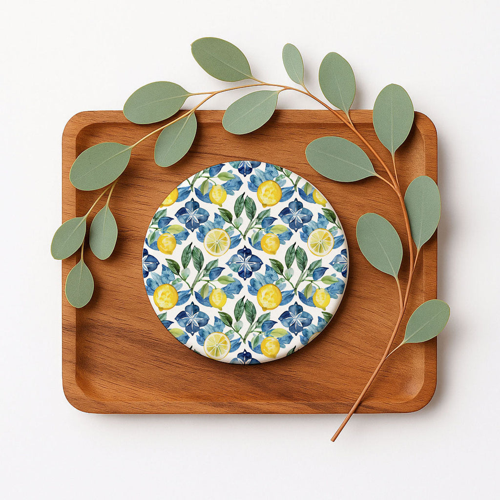 Mediterranean Lemon Ceramic Coaster