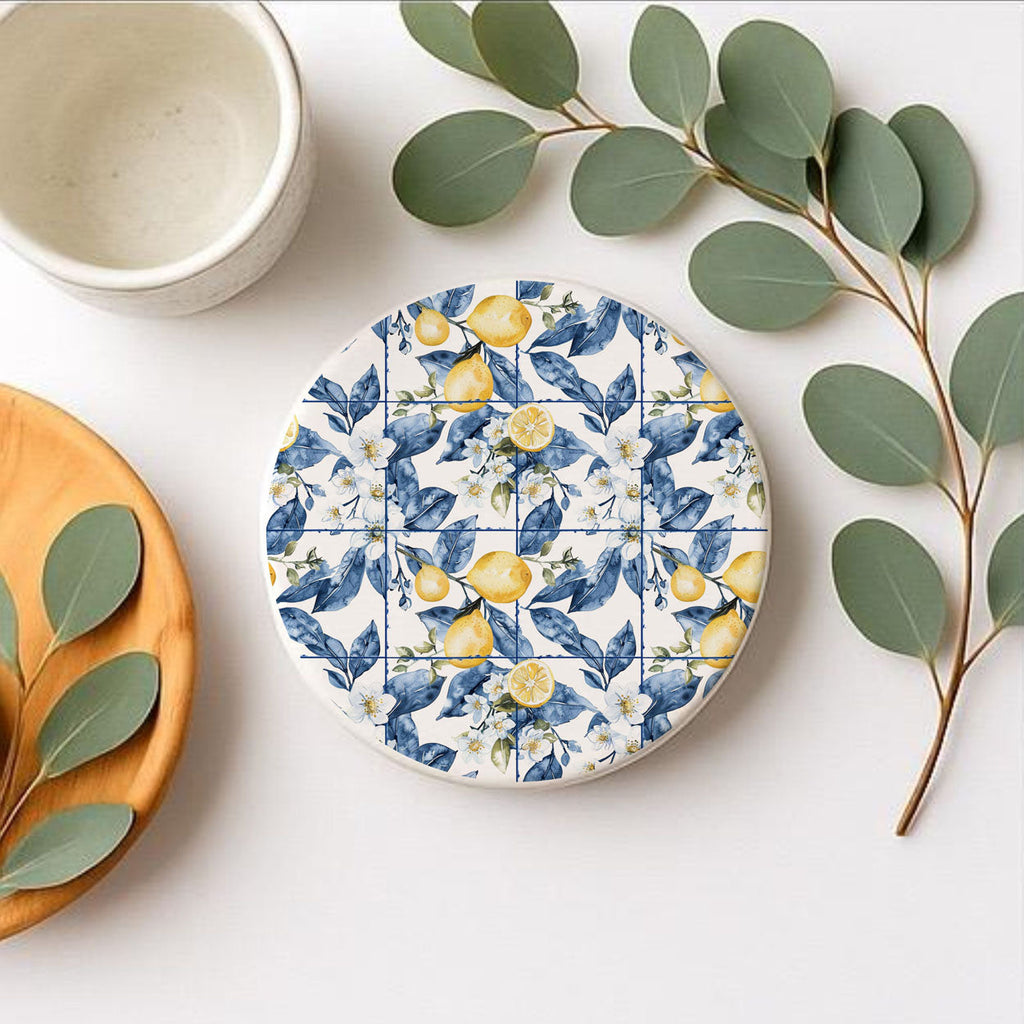 Mediterranean Lemon Ceramic Coaster