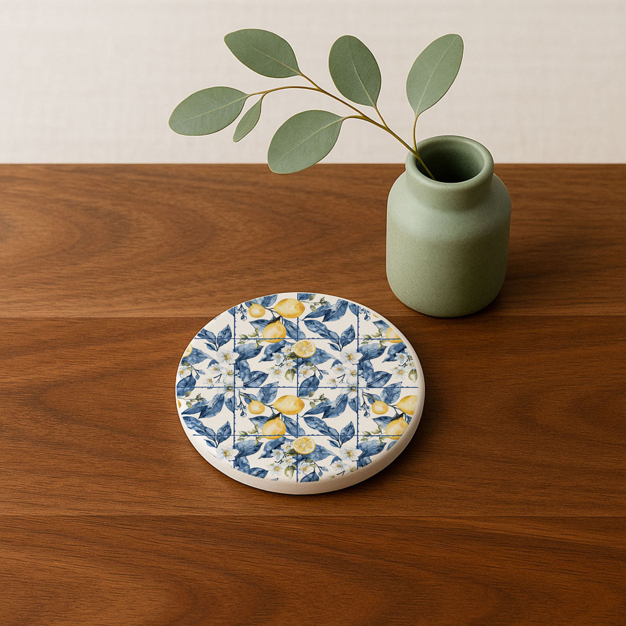 Mediterranean Lemon Ceramic Coaster