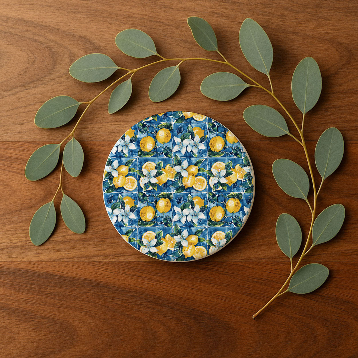 Mediterranean Lemon Ceramic Coaster