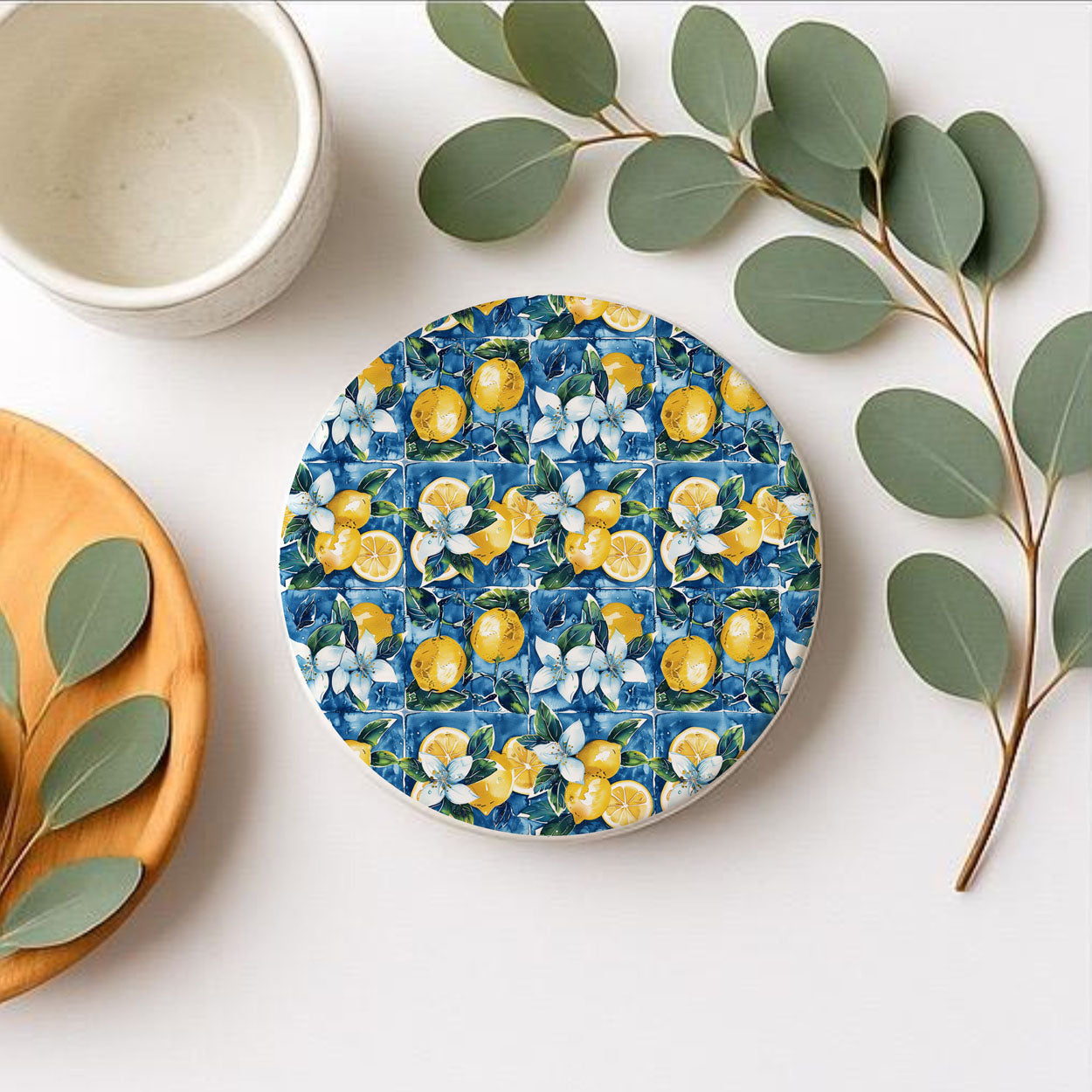 Mediterranean Lemon Ceramic Coaster
