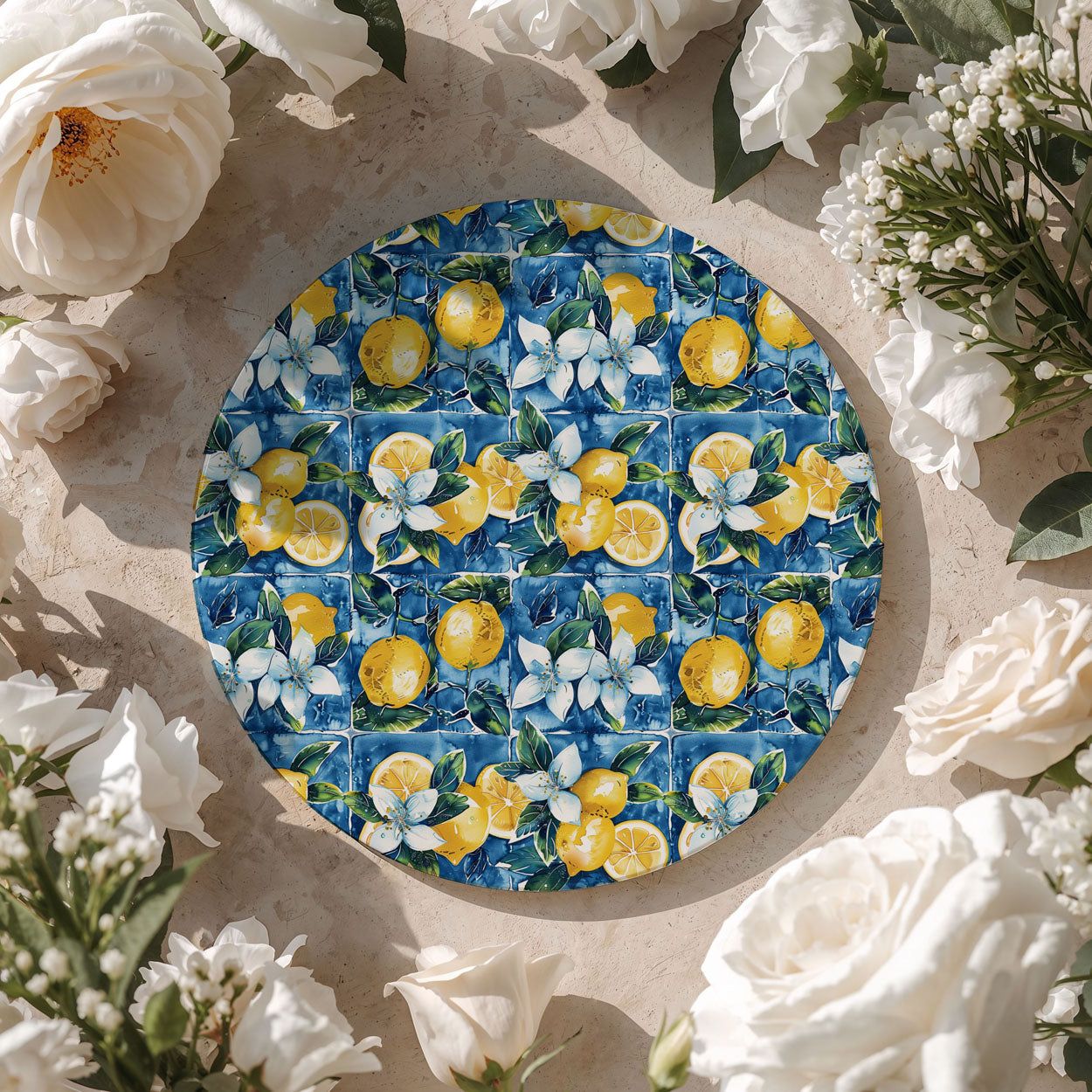 Mediterranean Lemon Ceramic Coaster