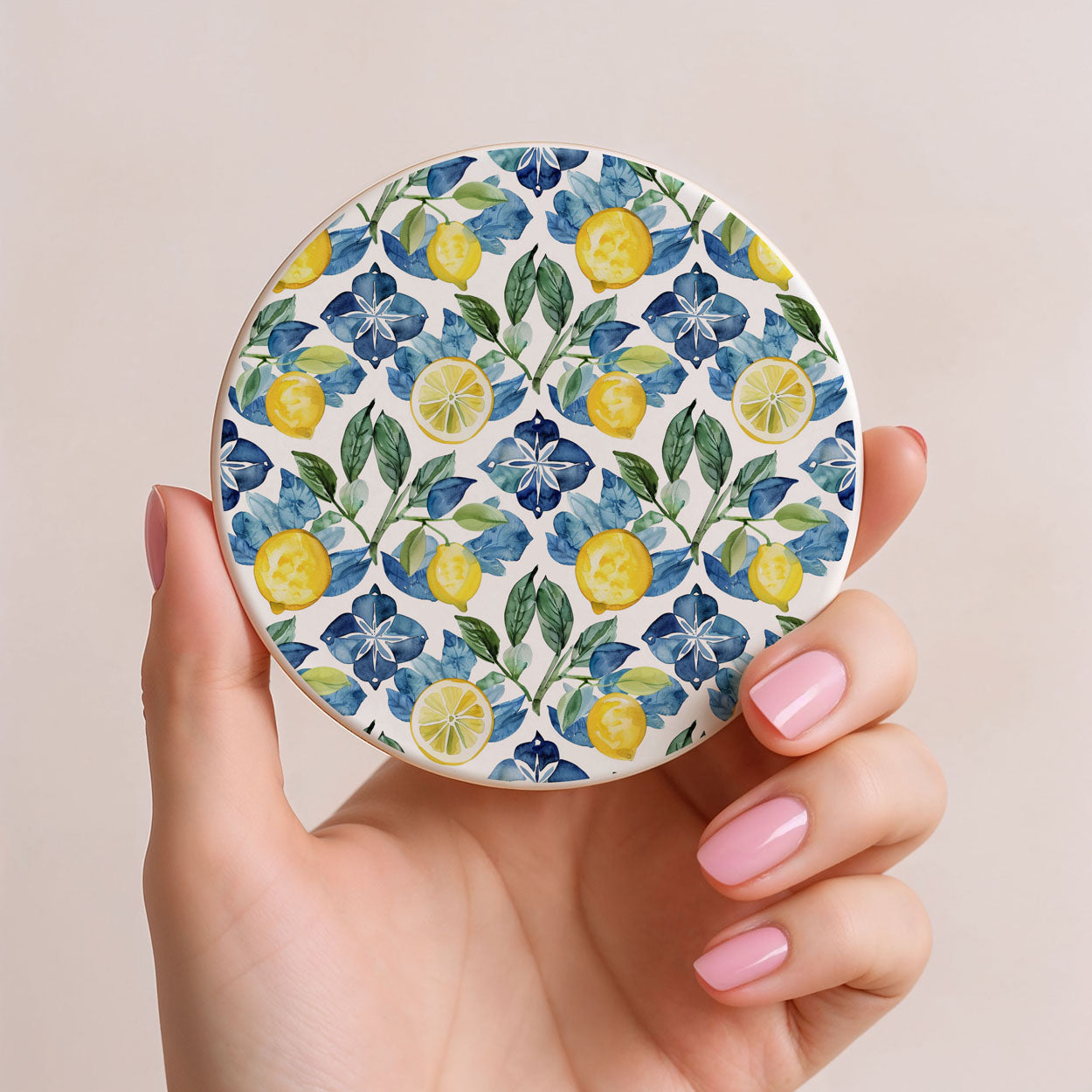 Mediterranean Lemon Ceramic Coaster