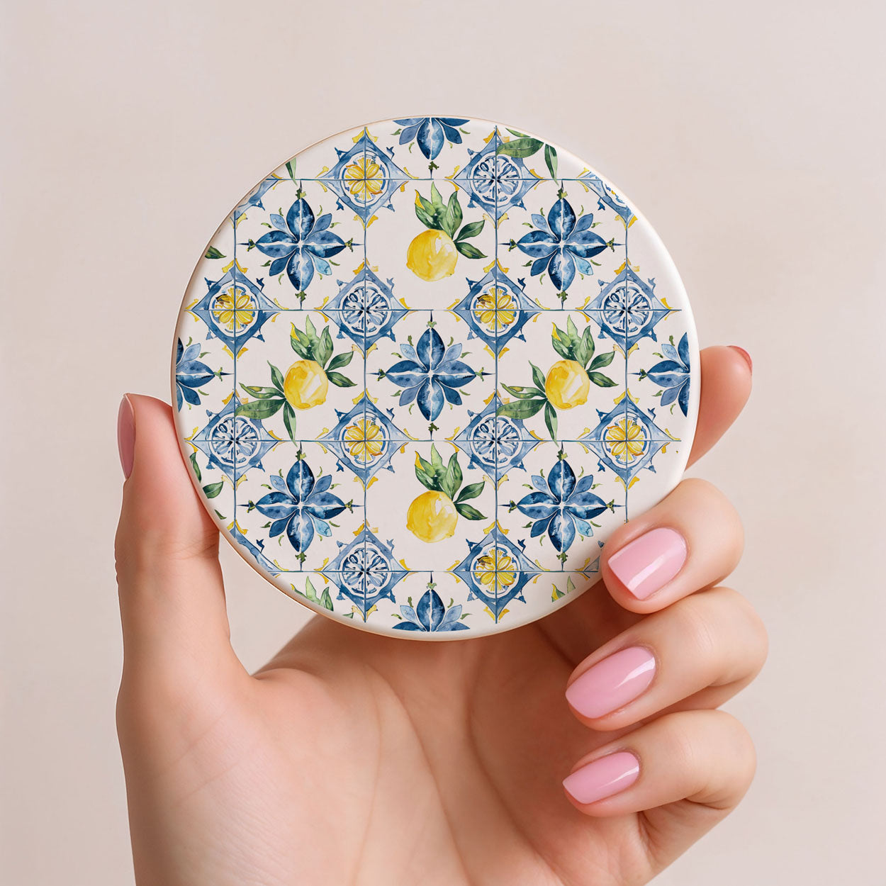 Mediterranean Lemon Ceramic Coaster