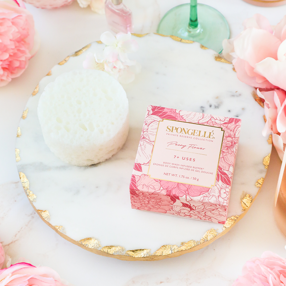 Peony Flower Spongette - Body Wash Infused Buffer