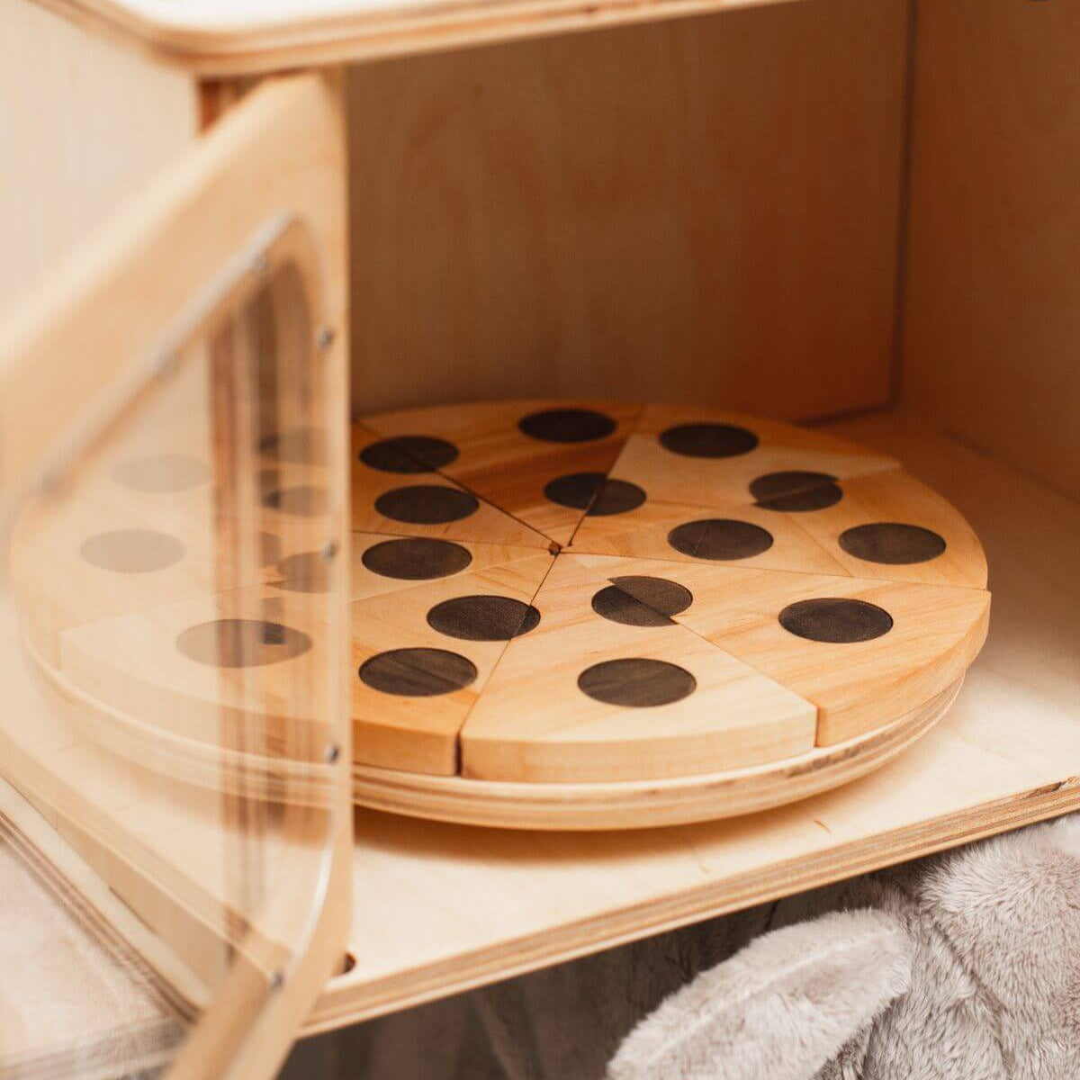 Wooden Pizza Play Set - Montessori Kitchen Toy for Kids