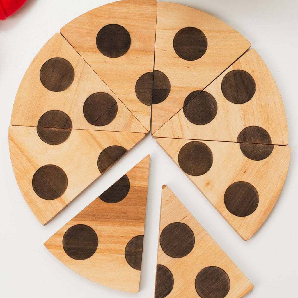 Wooden Pizza Play Set - Montessori Kitchen Toy for Kids