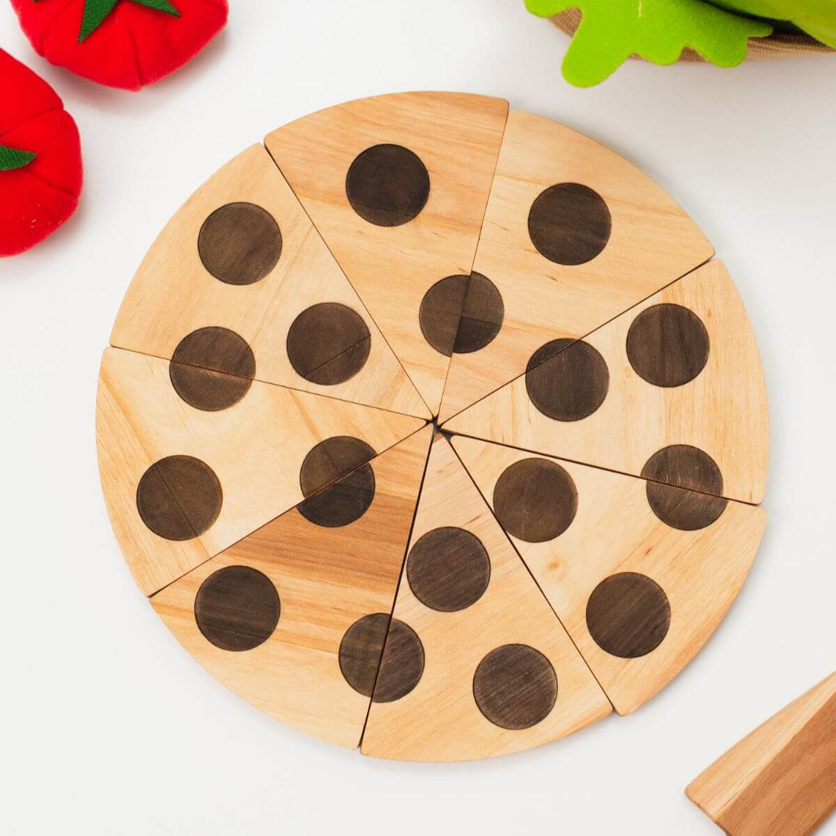 Wooden Pizza Play Set - Montessori Kitchen Toy for Kids