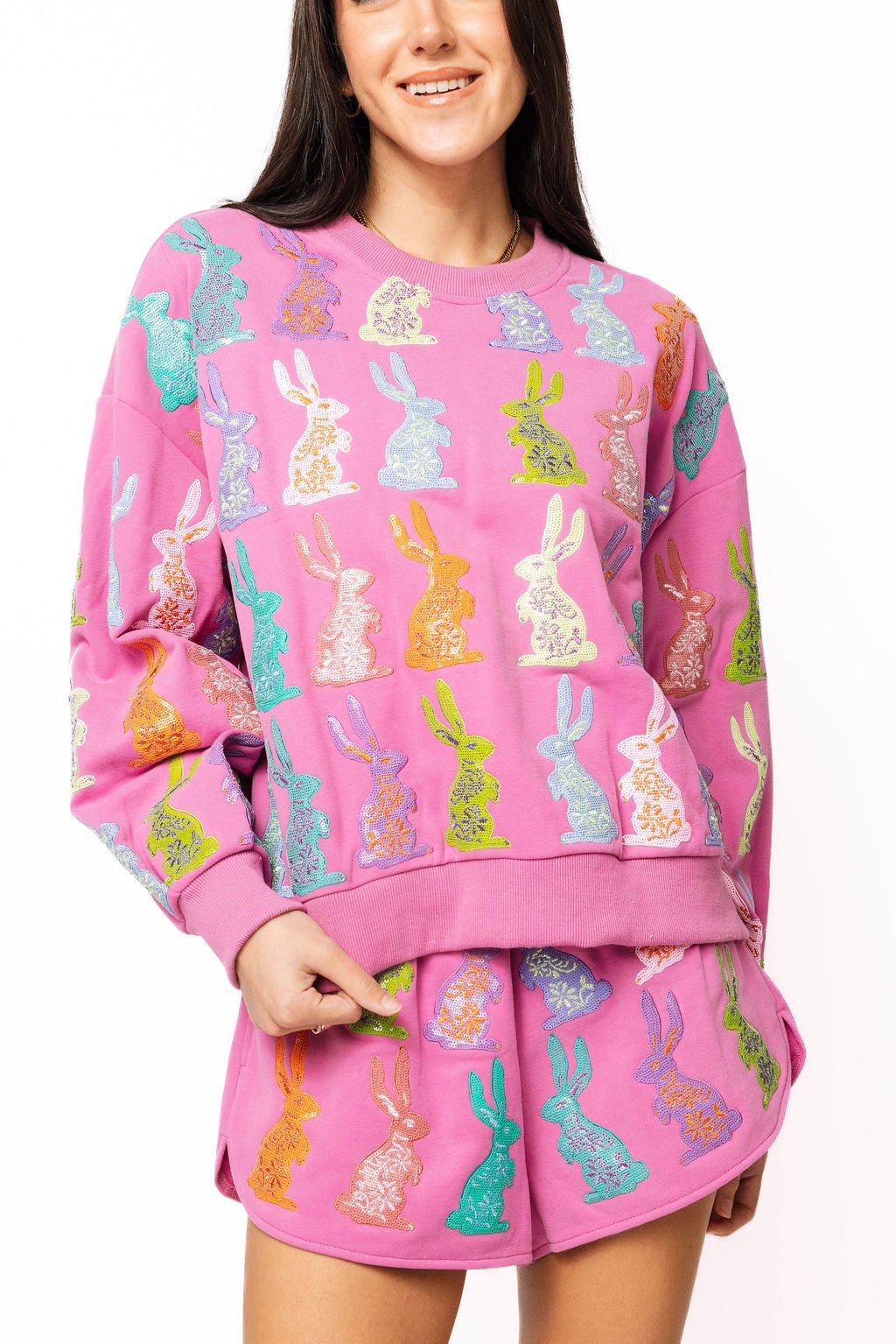Queen of Sparkles Purple Easter Bunny Sweatshirt