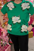 Queen of Sparkles Green Magnolia Tee