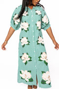 Queen of Sparkles Green Gingham Magnolia Midi Dress