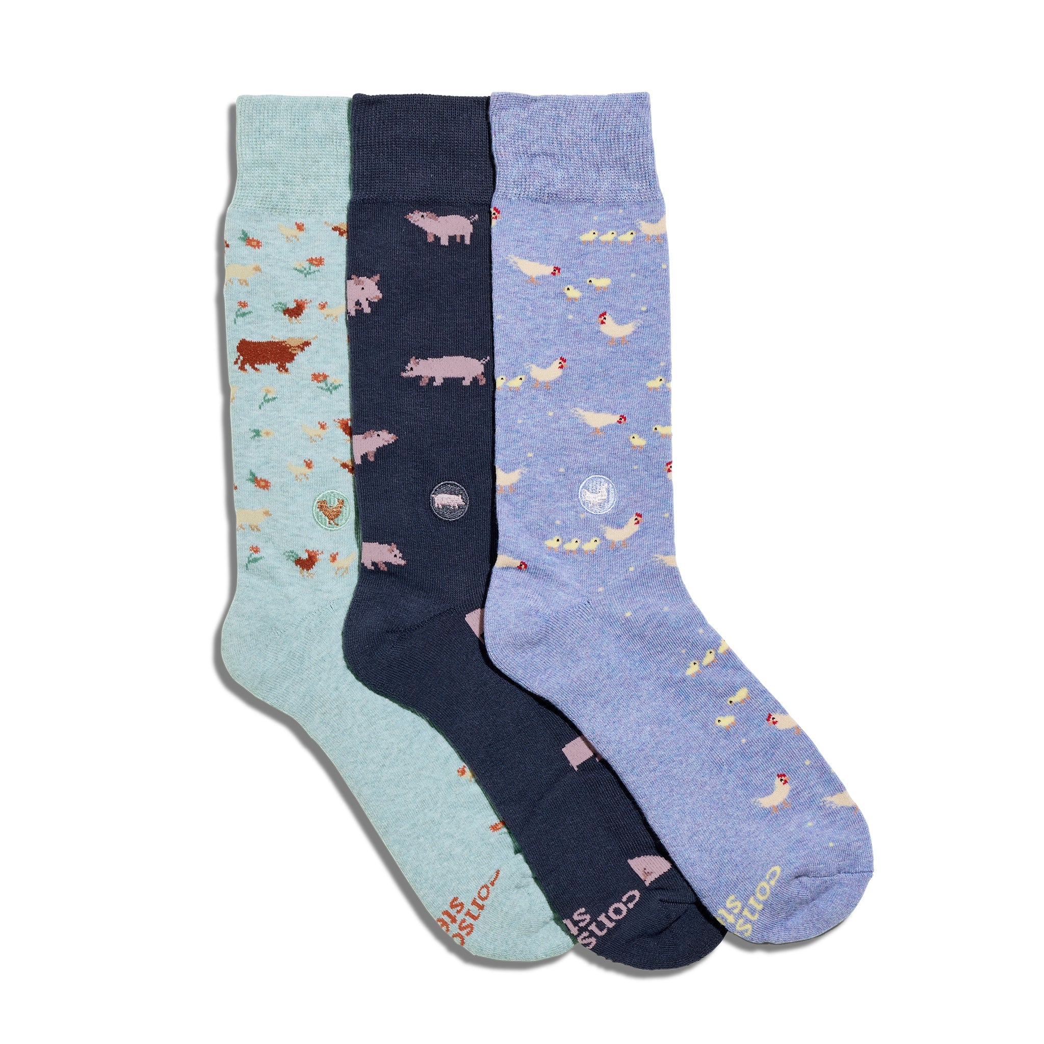 Save Farm Animals Gift Box - Organic Cotton Socks 3-Pack