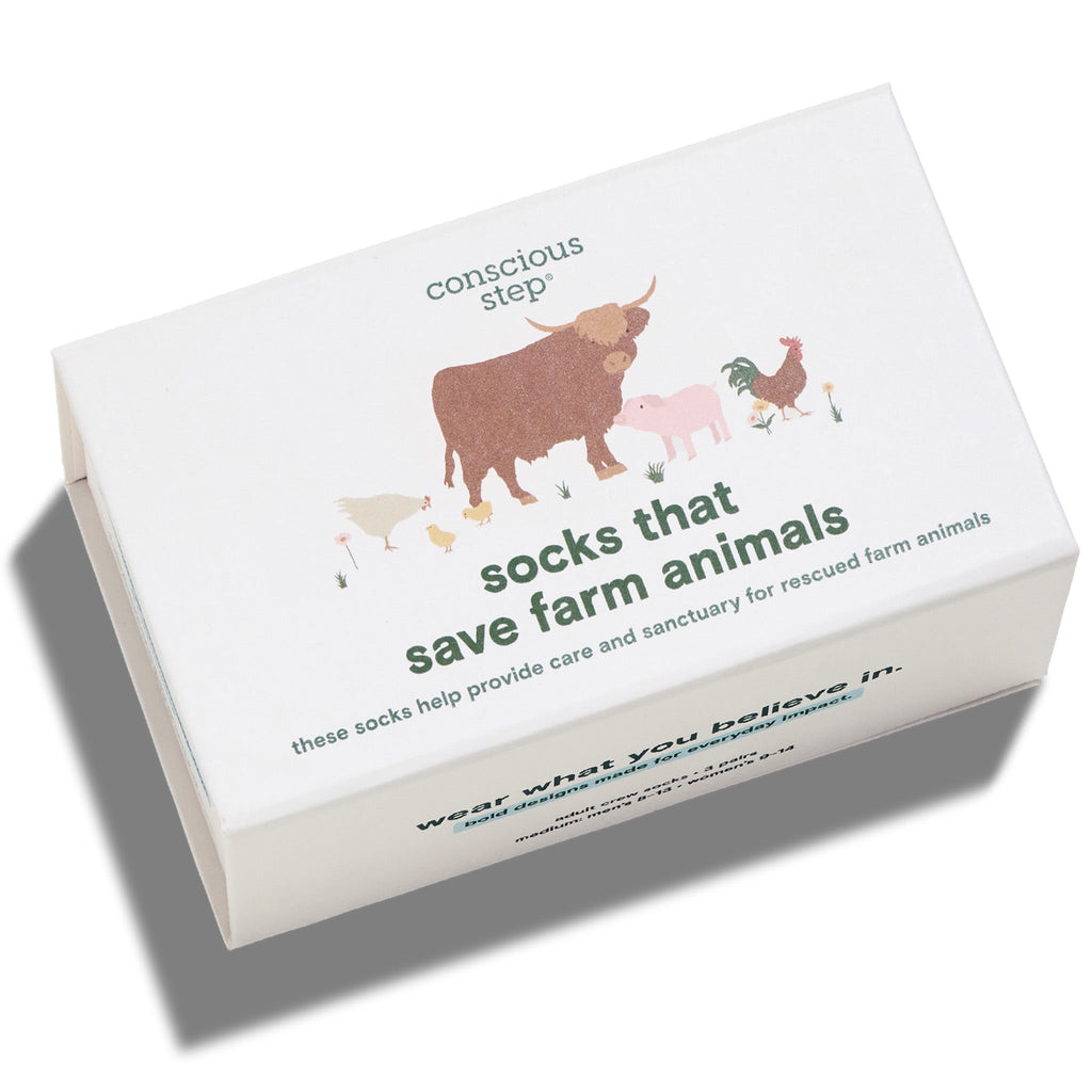 Save Farm Animals Gift Box - Organic Cotton Socks 3-Pack