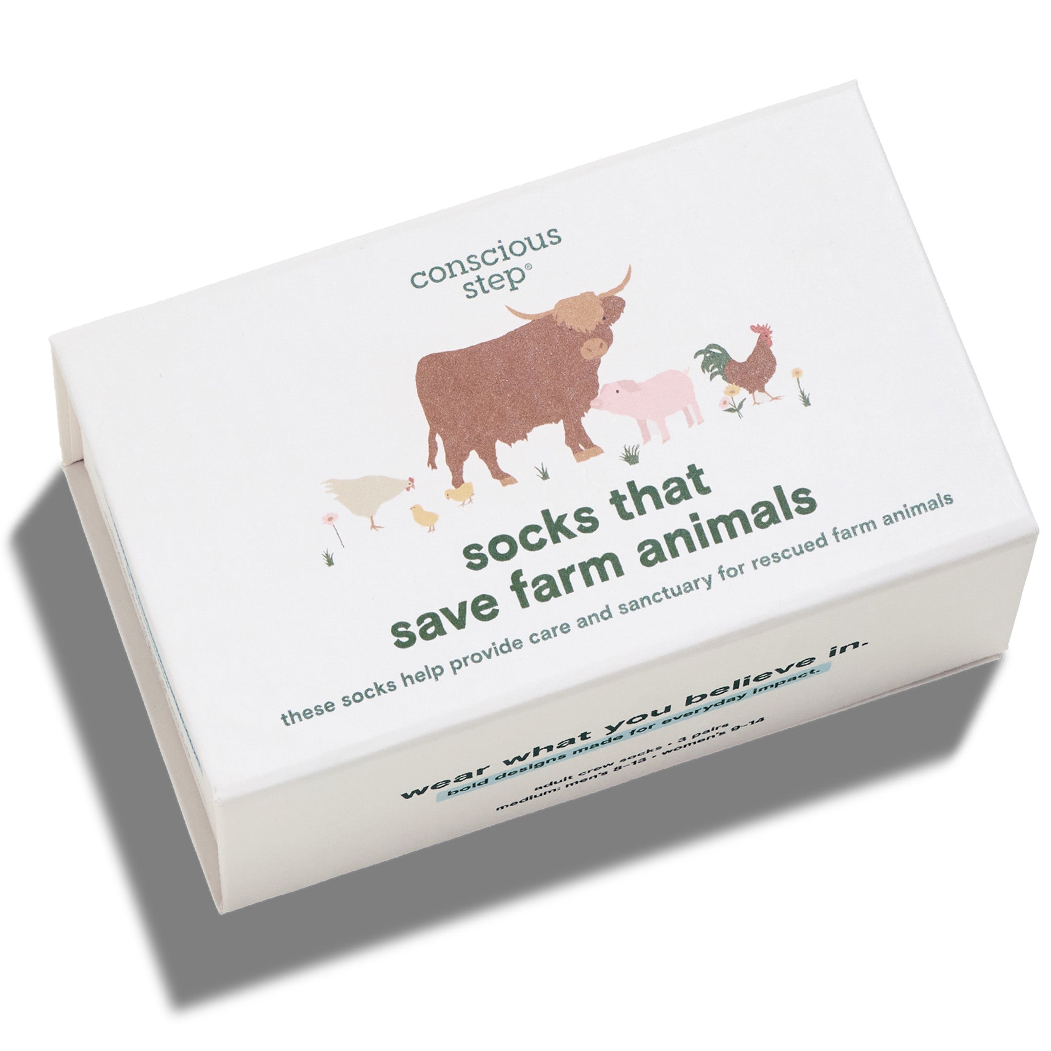 Save Farm Animals Gift Box - Organic Cotton Socks 3-Pack