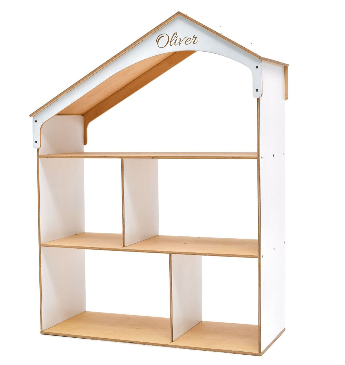 Montessori Wooden Dollhouse Bookshelf for Kids