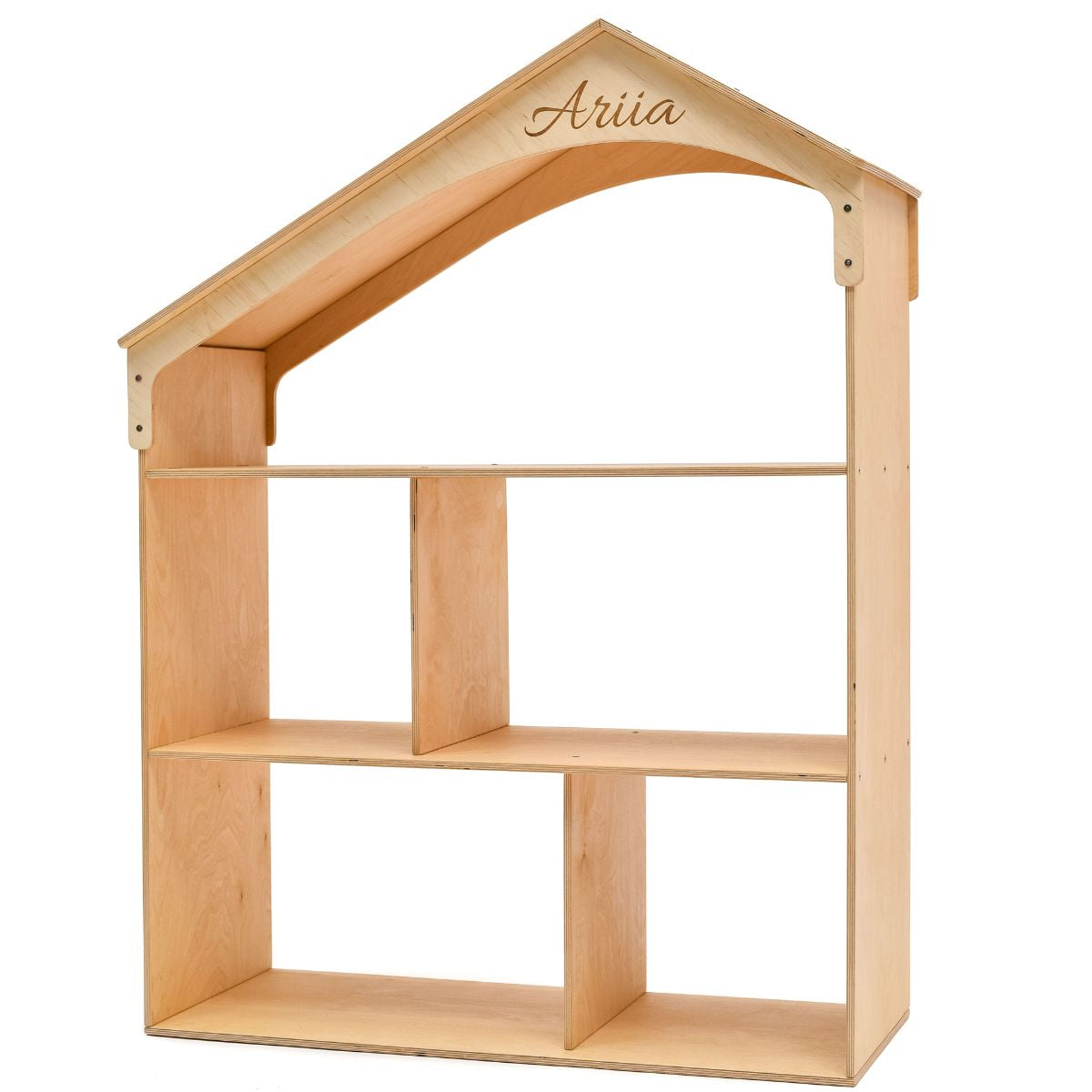 Montessori Wooden Dollhouse Bookshelf for Kids