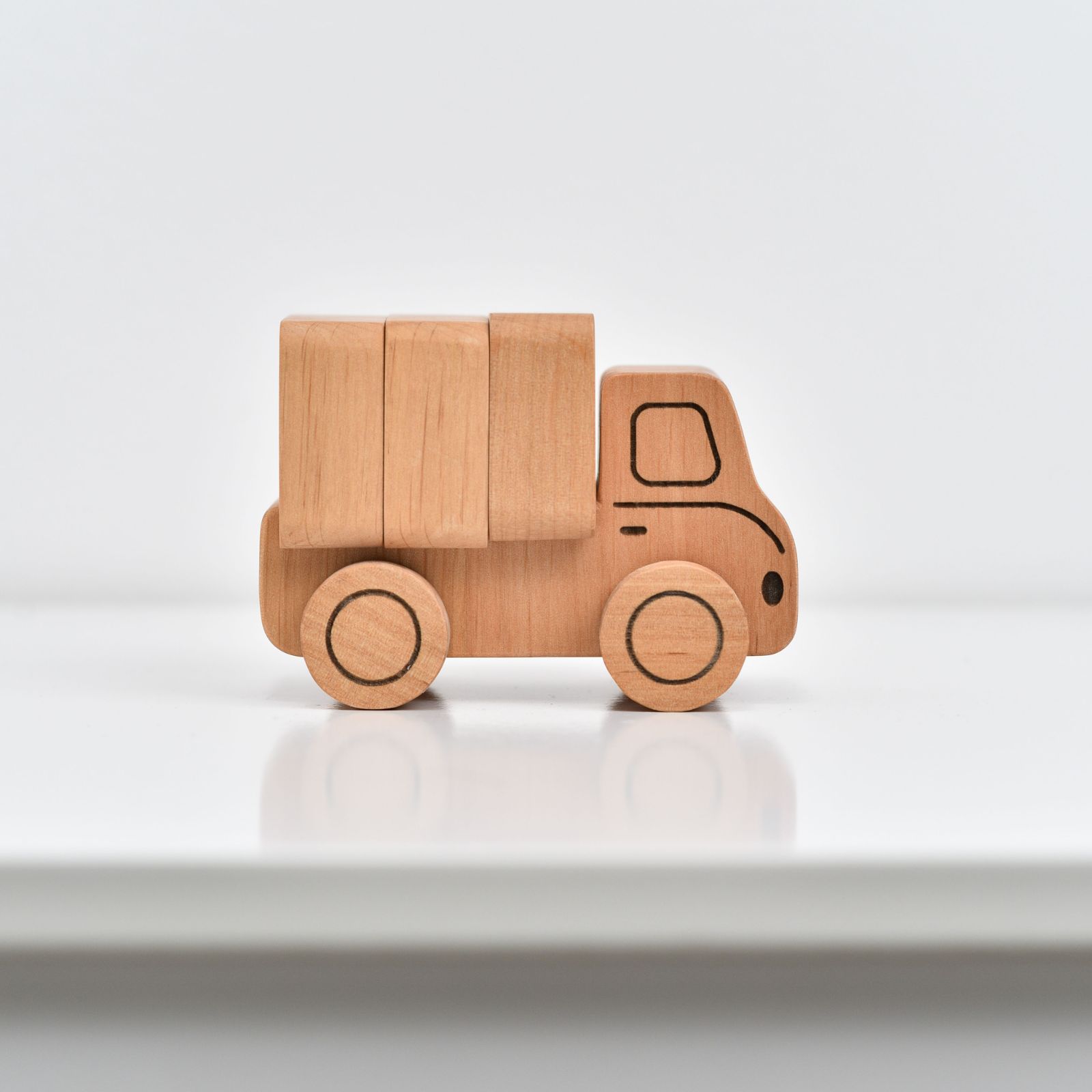 Handcrafted Wooden Toy Cars - Natural Alder Wood Vehicles