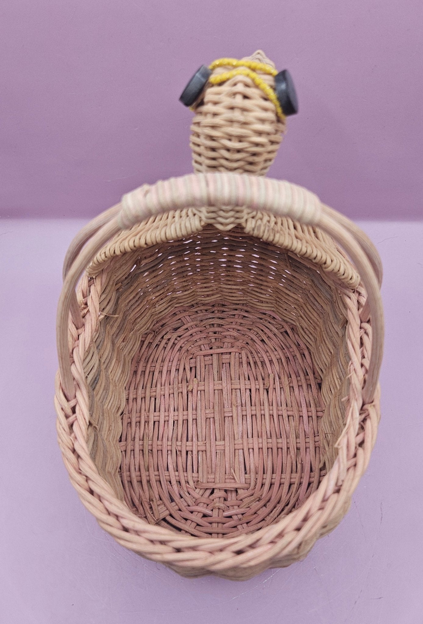 Vintage Woven Wicker Duck Basket – 6.25" x 7.25" – Rustic Farmhouse Decor