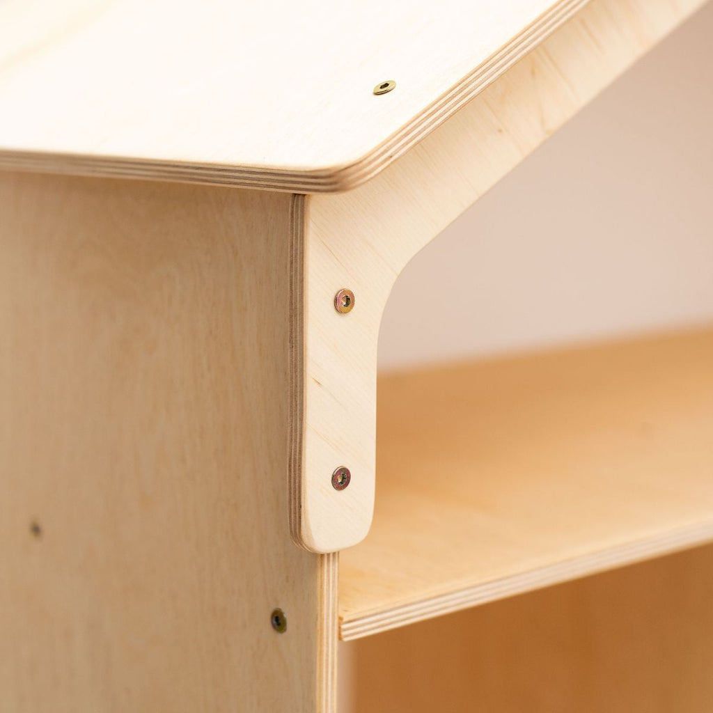 Montessori Wooden Dollhouse Bookshelf for Kids