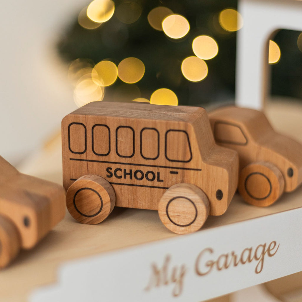 Handcrafted Wooden Toy Cars - Natural Alder Wood Vehicles
