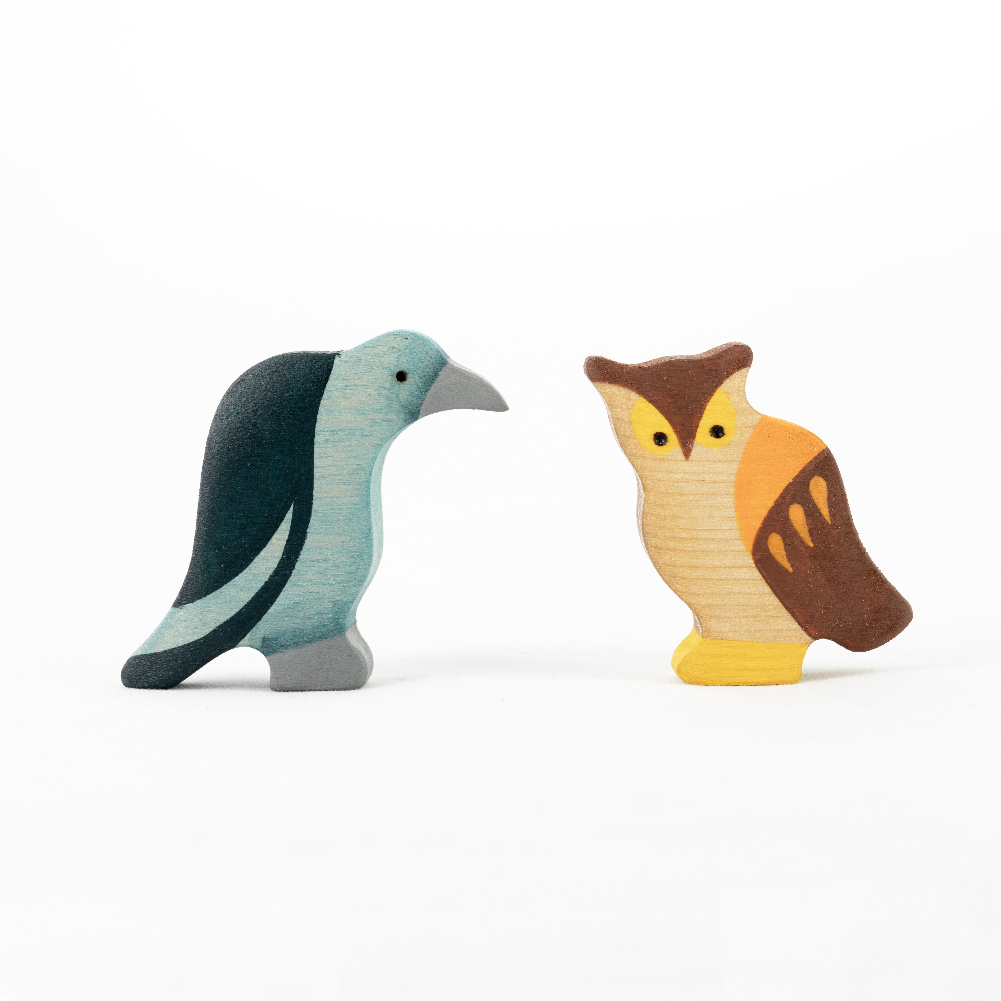 Waldorf Wooden Birds Set - Hand-Painted 7 Pieces